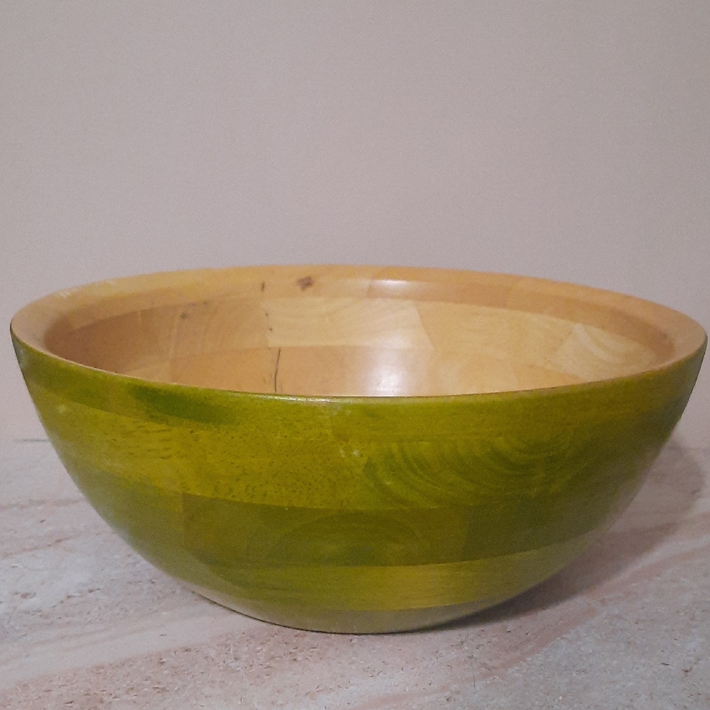 Elegant Olive Green Wooden Bowl